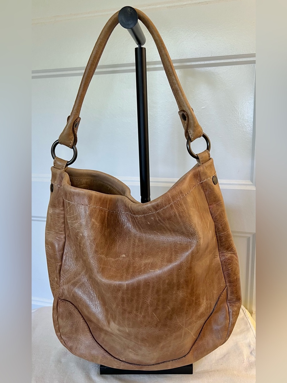 Frye Classic Brown Leather Shoulder Hobo Bag